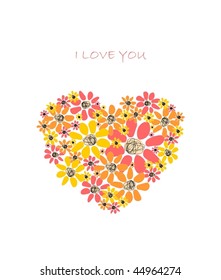 heart of flowers vector