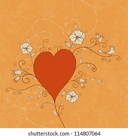 Heart is flowers vector design