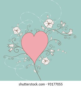 Herz ist Blumen Vektordesign
