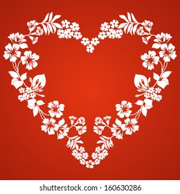 Heart of Flowers. Vector illustration. 
