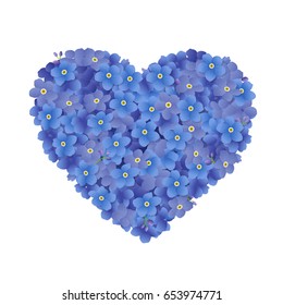 Heart From Flowers , Vector Illustration