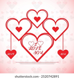 Heart flying vector illustration Valentines day design