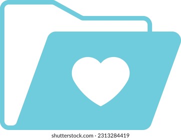 heart folder document file list Flat