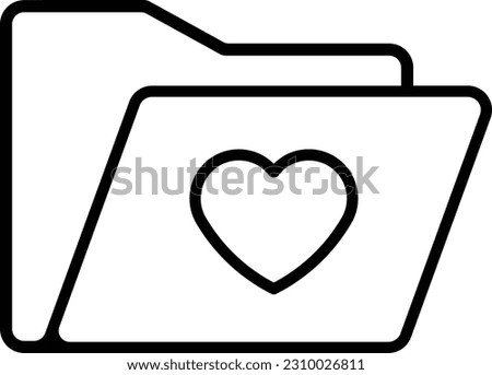 heart folder document file list Outline