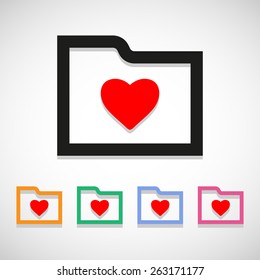 heart folder icon great for any use. Vector EPS10.
