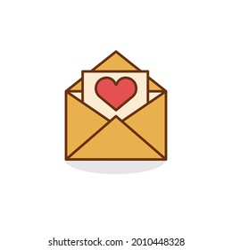 Herzordnersymbol .Love message, Vektorgrafik.
