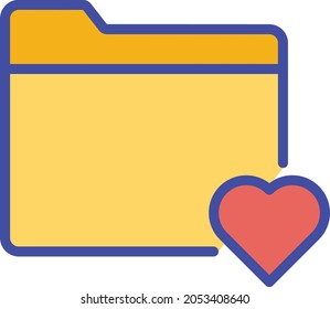 Heart folder Isolated Vector icon which can easily modify or edit

