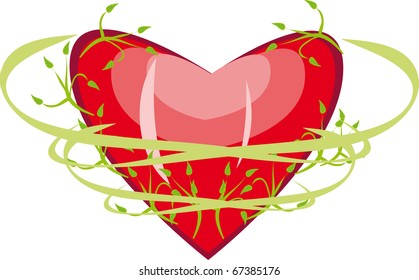 Heart with foliage.illustration