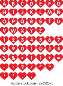 Heart Font - letters in hearts