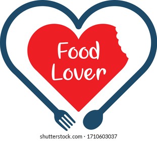 Heart food lover vector logo design