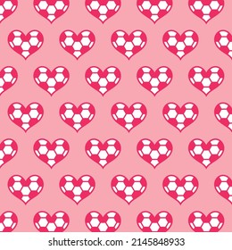 Heart football (soccer ball) pattern - vector