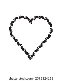 Herz mit Fußabdruck Symbol, Vektorsymbol besten flachen Symbol.
