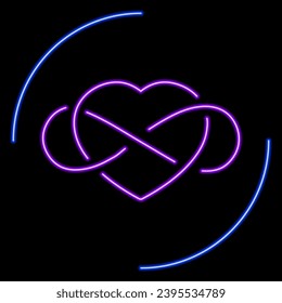 heart; forever; infinity; love; endless; endless love; neon; night; signboard; light; sticker; electricity; illuminated; colorful; bright; led; electric; glow; icon; isolated; futuristic; modern; roma