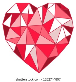Heart in the form of a diamond. Vector illustration