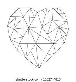 Heart in the form of a diamond. Vector illustration