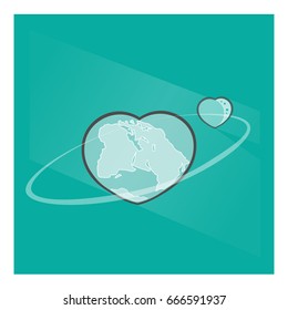 heart in the form of the planet