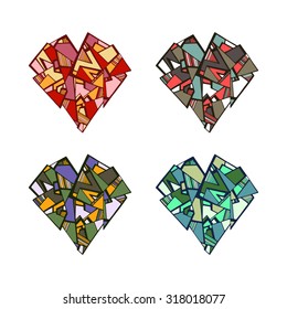 Heart in the form of stained glass