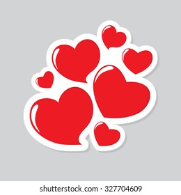 Heart Form Sticker Vector Illustration EPS10