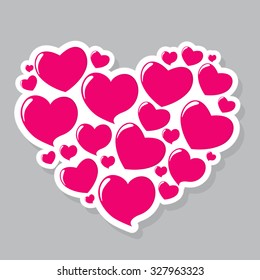 Heart Form Sticker Vector Illustration EPS10