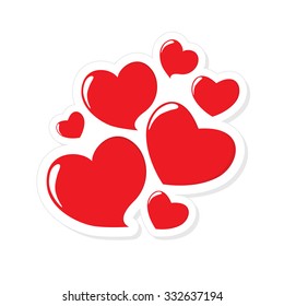 Heart Form Sticker Vector Illustration EPS10