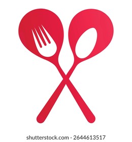 Heart Formed by Two Spoons or Forks Isolated