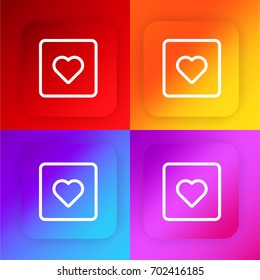 Heart four color gradient app icon set