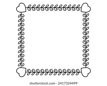 Heart Frame Background Line Art