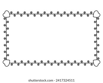 Heart Frame Background Line Art