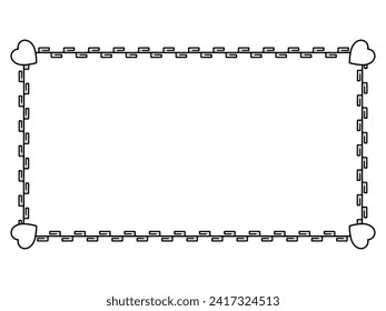 Heart Frame Background Line Art