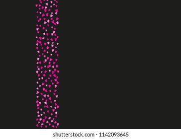 Heart frame background with pink glitter. Valentines day. Vector confetti. Hand drawn texture. Love theme for flyer, special business offer, promo. Wedding and bridal template with heart frame.