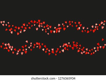 Heart frame background with pink glitter. Valentines day. Vector confetti. Hand drawn texture. Love theme for flyer, special business offer, promo. Wedding and bridal template with heart frame.