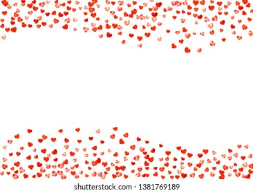 Heart frame background with pink glitter. Valentines day. Vector confetti. Hand drawn texture. Love theme for gift coupons, vouchers, ads, events. Wedding and bridal template with heart frame.