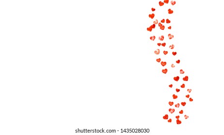 Fondo del marco cardíaco con brillo rosa. Día de San Valentín. Vector confetti. Textura dibujada a mano. Tema de amor para el afiche, certificado de regalo, pancarta. Plantilla matrimonial con marco cardíaco.