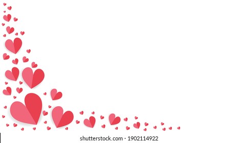 Heart frame background in Valentines day isolated on white Background ,Vector illustration EPS 10