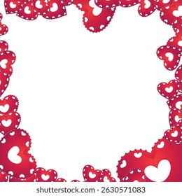 heart frame border square illustration.