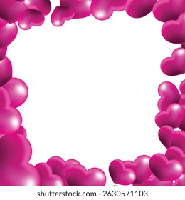 heart frame border square illustration.