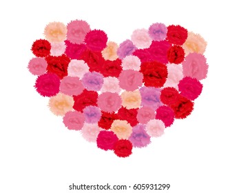 Heart frame of carnation flower