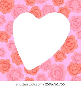 Heart frame of carnation flowers