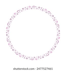 Heart Frame Circle Vector design. A charming heart frame in a circular shape, ideal for designs related to Valentines Day, weddings, and love themes