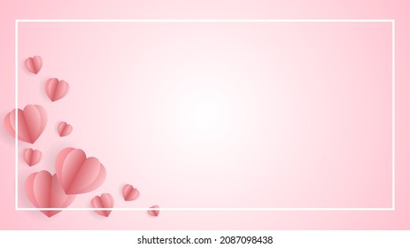 Heart frame with copy space in Valentine's Day on pink background , Flat Modern design , illustration Vector EPS 10