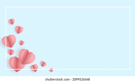 Heart frame with copy space in Valentine's Day on blue background , Flat Modern design , illustration Vector EPS 10