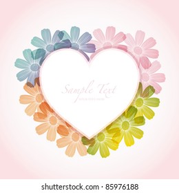 heart frame with cosmos