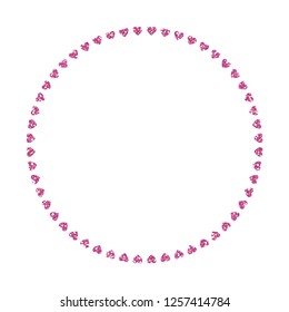 Heart Frame. Cute Pink Glitter. Vector