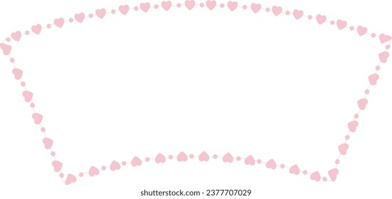 Heart Frame cute pink pastel decoration love pattern classic romantic horizontal vintage frames flower floral border art Elements design border decoration element decor