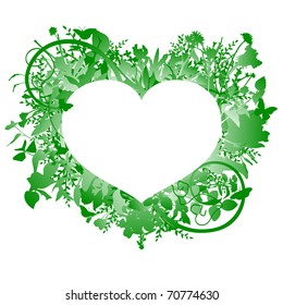 Heart - frame with floral decorations