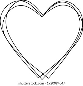 Heart frame grafic element on white background