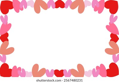 Heart frame for greeting card, wedding , birthday and valentine party. Love Border for social media decoration template