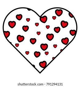 heart frame with hearts pattern background