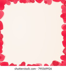 Heart frame illustration. Red love sign framing for design