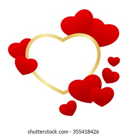 heart frame isolated on white black background.vector illustration